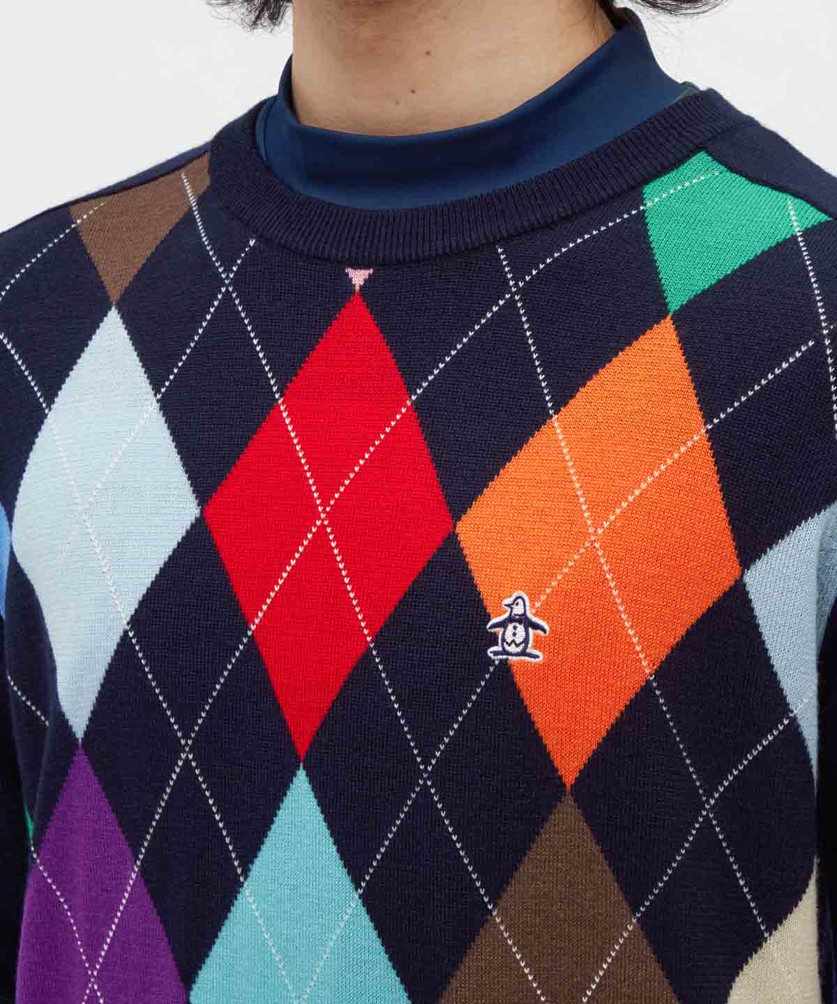 マンシングウェア Munsingwear アーガイル柄クルーネックセーター