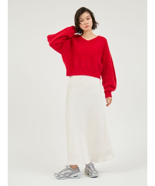 Aimeine(エメイン)フォックスカシミヤオフショル2wayニット Aimeine エメインフォックスカシミヤオフショル2wayニット