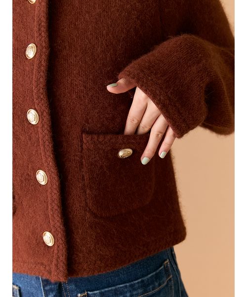 WEB限定カラー】金釦フォックスニットジャケット(508586576)｜阪急
