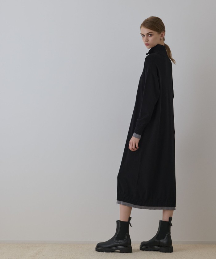 バイカラーストレートニットワンピース(508588348)｜阪急百貨店