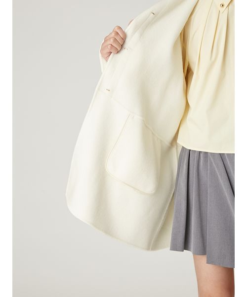 マフラー付ノーカラーリバーミドルコート(508555750)｜阪急百貨店公式