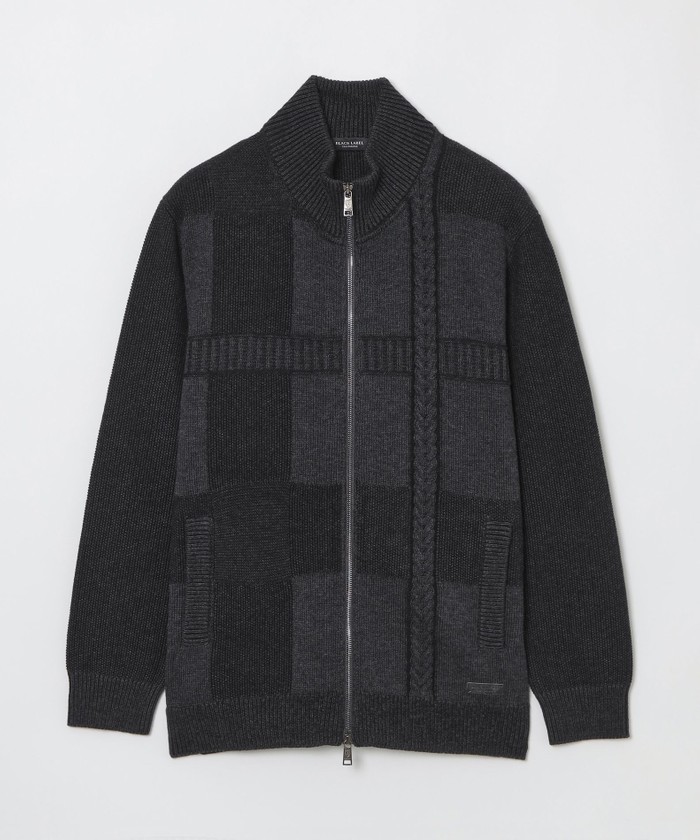 プレーティングカラーシャドーチェックドライバーズニット(508576648