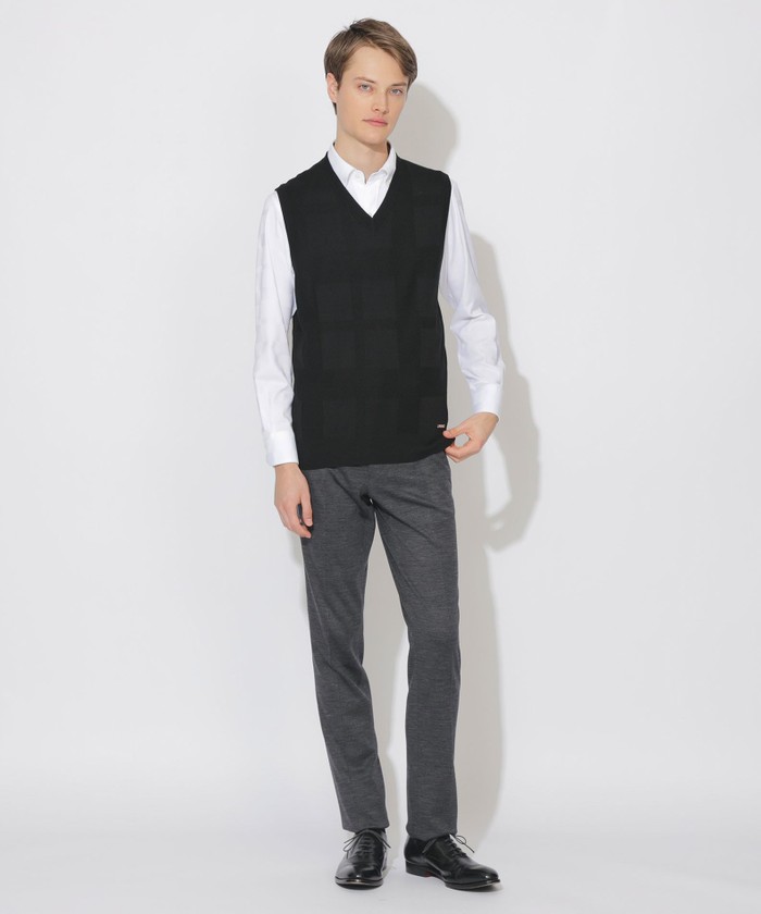 WEB限定】シャドーチェックニットベスト(508576653)｜HANKYU MEN'S