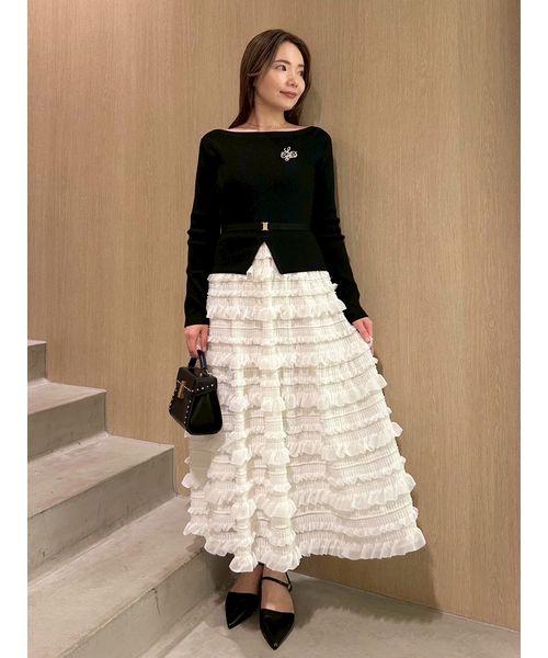 フリルティアードニットドッキングワンピース フリルティアードニットドッキングワンピース(508584544)｜阪急百貨店