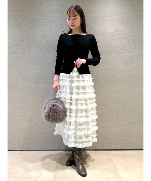 フリルティアードニットドッキングワンピース(508584544)｜阪急百貨店