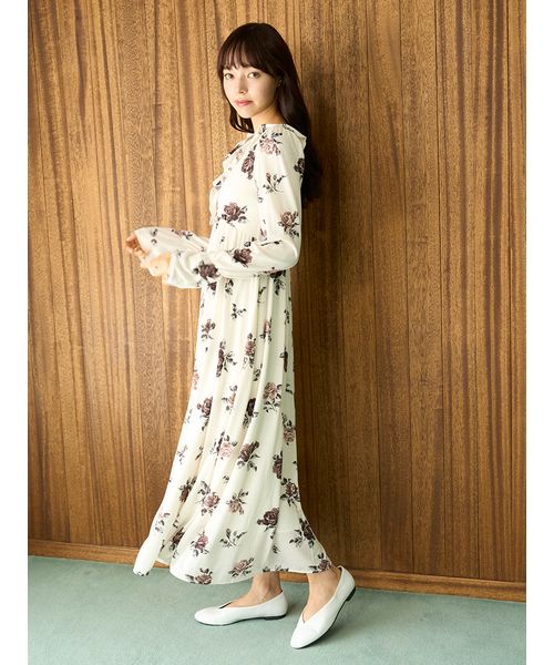 【新品.未使用】♡ジェラートピケ♡ヴィンテージローズ柄マキシワンピース ♡ ジェラートピケ gelato pique ヴィンテージローズ柄ワンピース