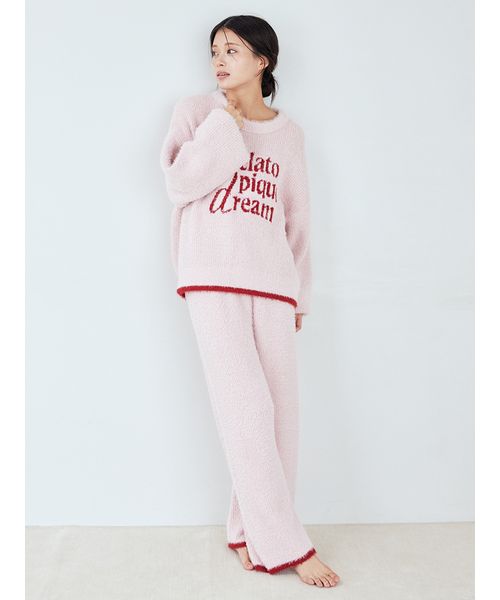 ラメフェザープルオーバー&ラメフェザーロングパンツ セール】ラメフェザーロングパンツ（ルームウェア/パジャマ）｜gelato