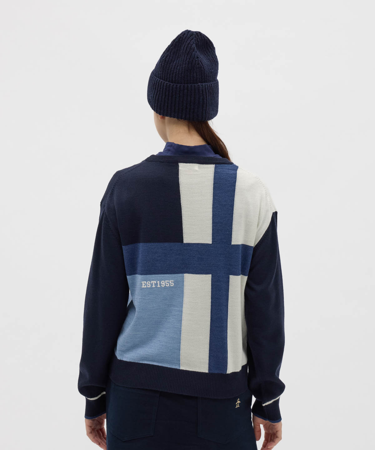 マンシングウェア Munsingwear ライナー付きインターシャセーター