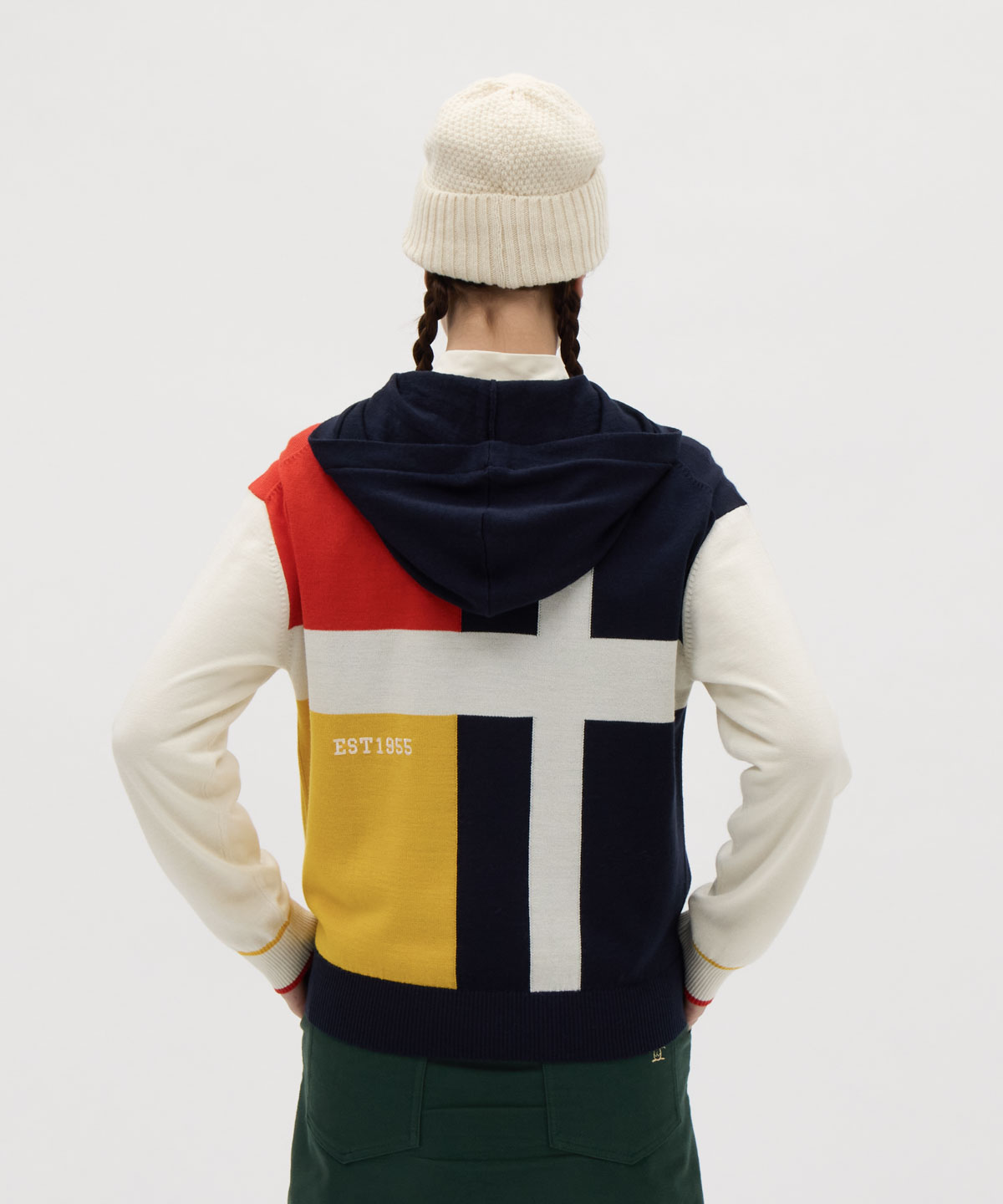 マンシングウェア Munsingwear ライナー付きインターシャセーター