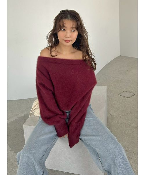 フォックスカシミアオフショルニットトップス(508580177)｜阪急百貨店