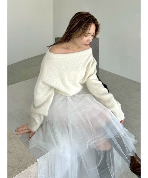 フォックスカシミアオフショルニットトップス(508580177)｜阪急百貨店