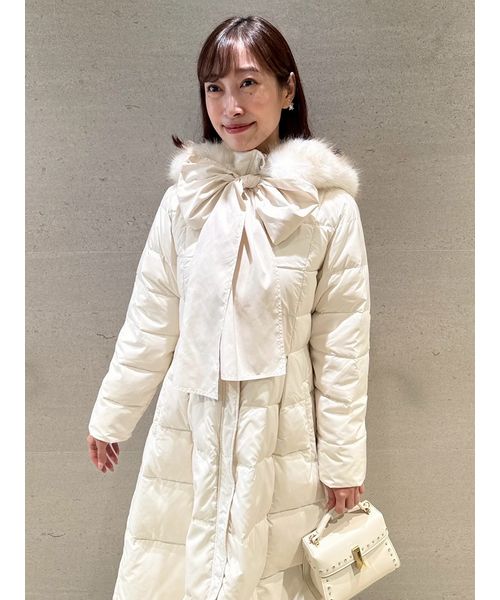 撥水】フードリボンロングダウンコート(508584375)｜阪急百貨店公式