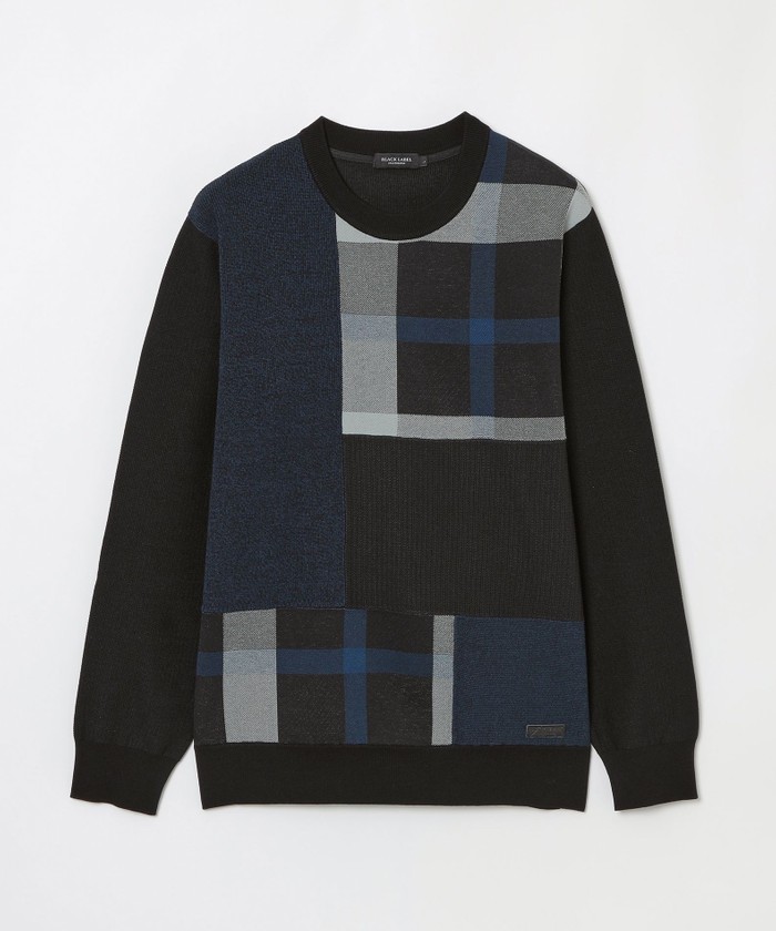 新品　クレストブリッジチェックパッチワークニット 　¥30,800 パッチワーククレストブリッジチェックニット(508585762