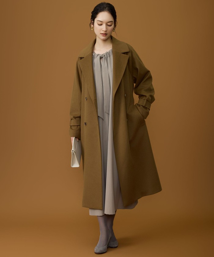 SHIHOさん着用】Super100sライトビーバーロング コート(508602627