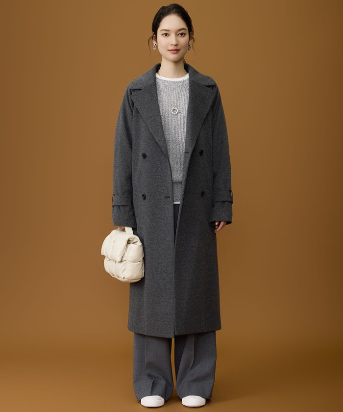 SHIHOさん着用】Super100sライトビーバーロング コート(508602627