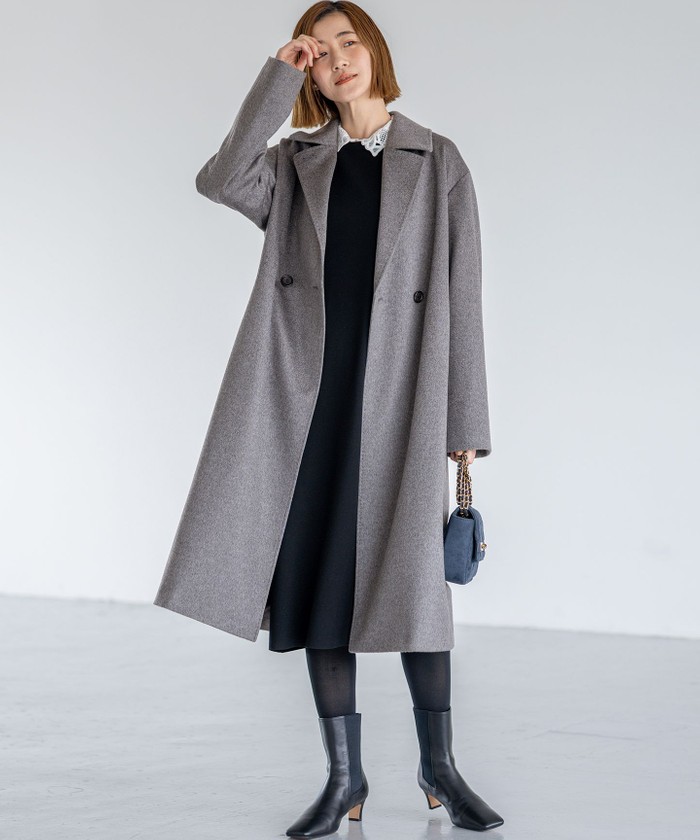 ✨美品 カシミヤ100%✨バーバリーロンドン❣️ダッフルコート　38　グレー COLOMBOカシミヤビーバー ダブルフロント チェスターコート(508602629