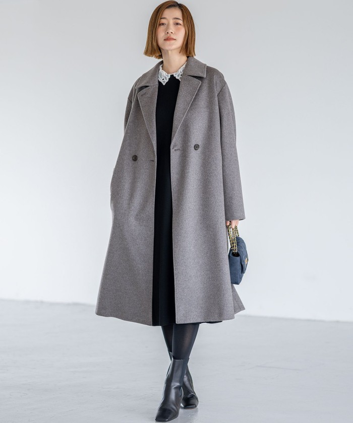 COLOMBOカシミヤビーバー ダブルフロント チェスターコート(508602629
