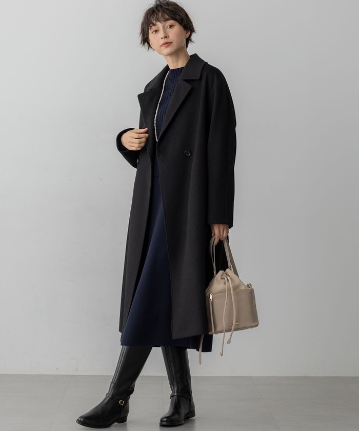 COLOMBOカシミヤビーバー ダブルフロント チェスターコート(508602629