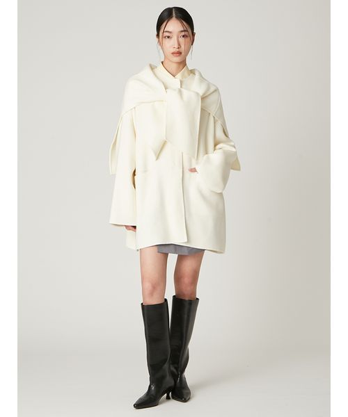 FRAY ID 新品美品マフラー付ノーカラーリバーミドルコート マフラー付ノーカラーリバーミドルコート(508555750)｜阪急百貨店公式