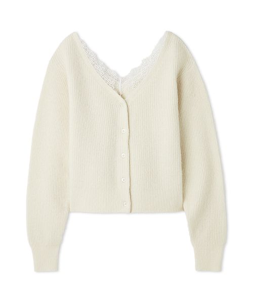 フォックスウールレーストリムカーディガン(508369292)｜阪急百貨店