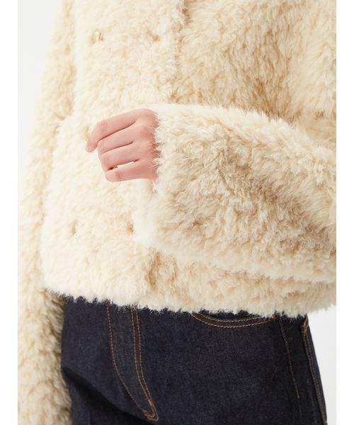 金釦フェイクファー短丈ジャケット(508607710)｜阪急百貨店公式通販