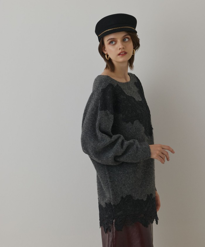 レースドルマンニットトップ本日お安く出して ます！ レースドルマンニットトップ / GRACE CONTINENTAL | GRACE CONTINENTAL