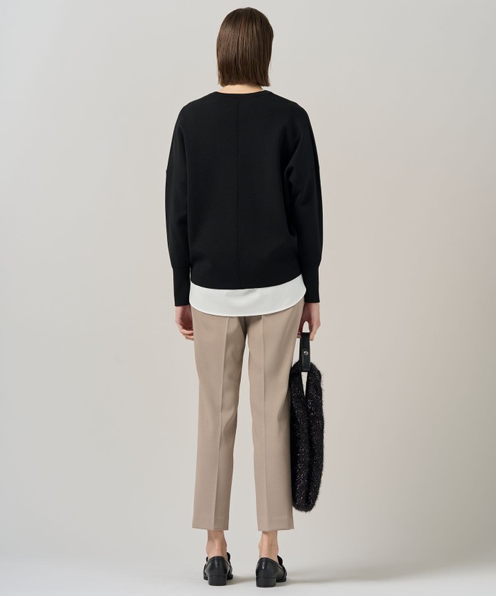 洗える】 シルキーウールダブルフェイス ニットプルオーバー(508608984