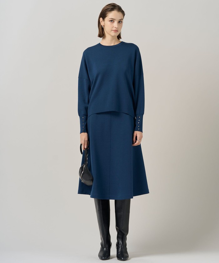 洗える】 シルキーウールダブルフェイス ニットプルオーバー(508608984