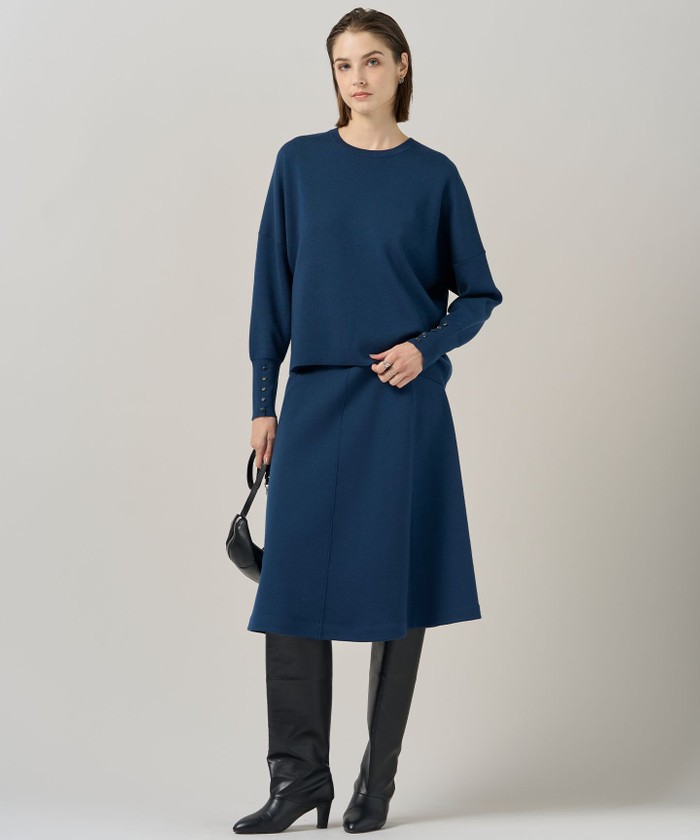 洗える】 シルキーウールダブルフェイス ニットプルオーバー(508608984