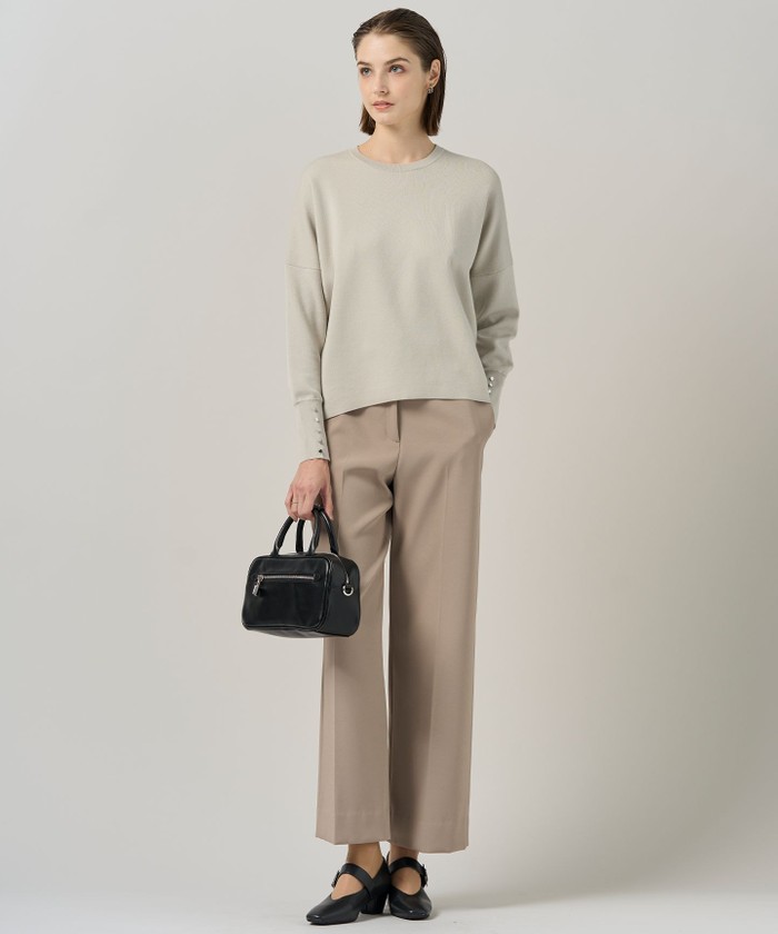 洗える】 シルキーウールダブルフェイス ニットプルオーバー(508608984