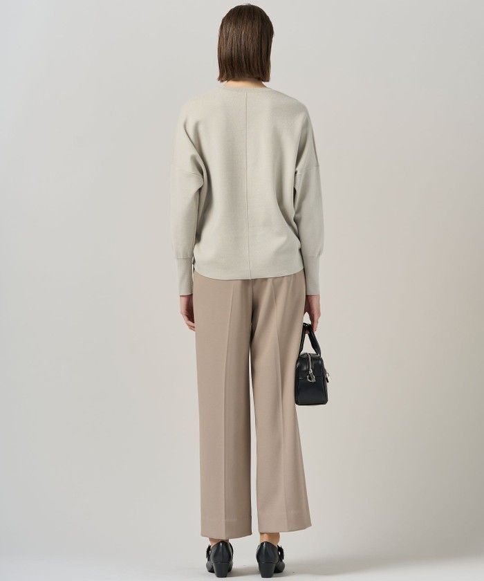 洗える】 シルキーウールダブルフェイス ニットプルオーバー(508608984