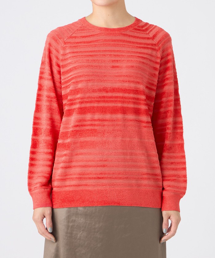 るきゆ L】【カタログ掲載】【ウォッシャブル】モールボーダーニットプル