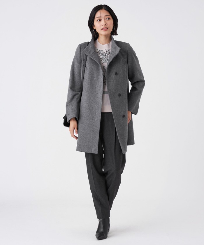 WORK【極美品】カシミヤ混 ウールメルトン コート XS L】カシミヤ混メルトンウールコート(508606574)｜阪急百貨店公式