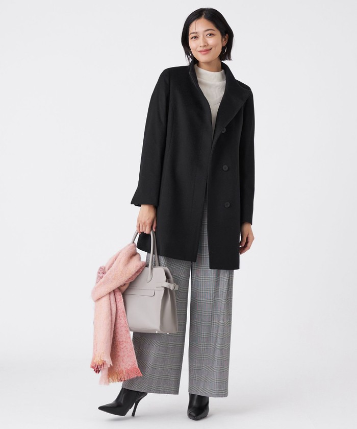 L】カシミヤ混メルトンウールコート(508606574)｜阪急百貨店公式
