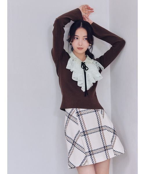 Sustainableレイヤードラッフルニットプルオーバー(508614733)｜阪急