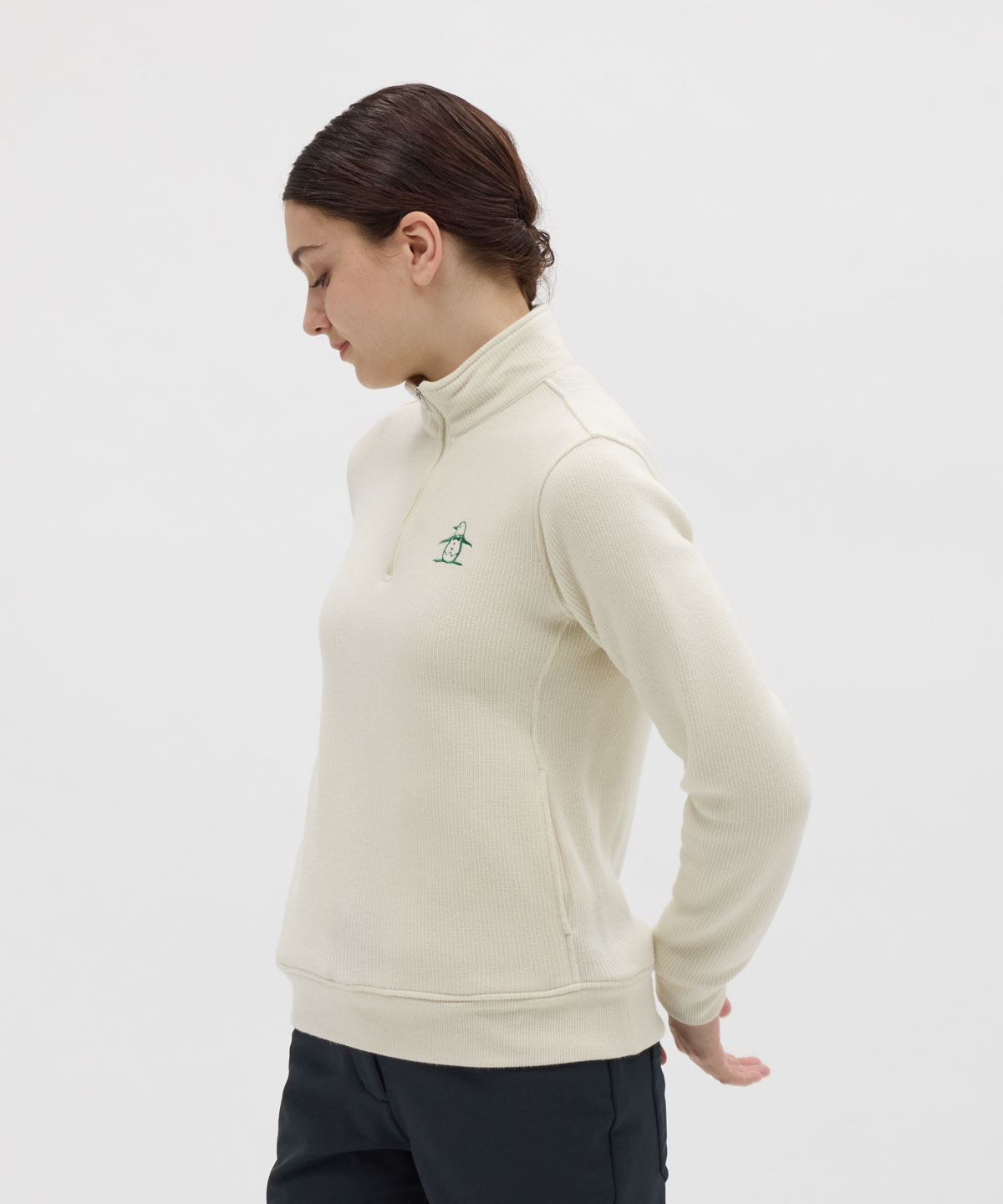 ひろ　Munsingwear マンシングウェア ハーフジップ マンシングウェア Munsingwear 吸湿発熱スタンドカラーハーフジップ