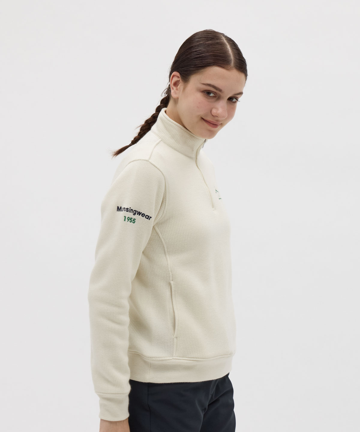 マンシングウェア Munsingwear 吸湿発熱スタンドカラーハーフジップ