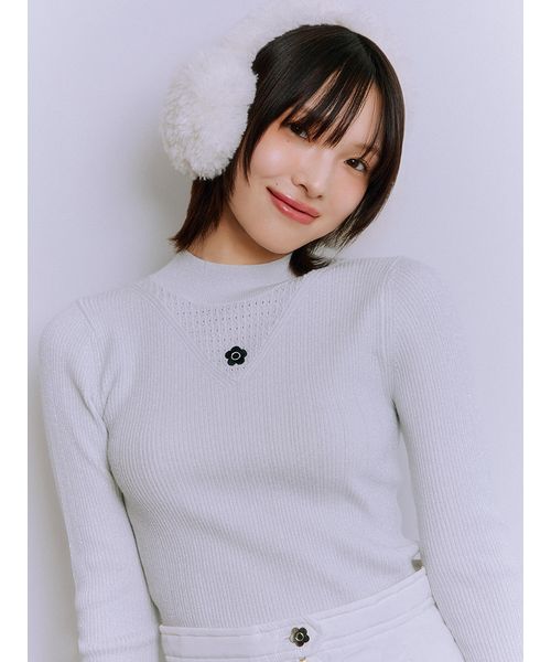 LILY BROWN×MARY QUANT】デイジーモチーフファーイヤーマフラ