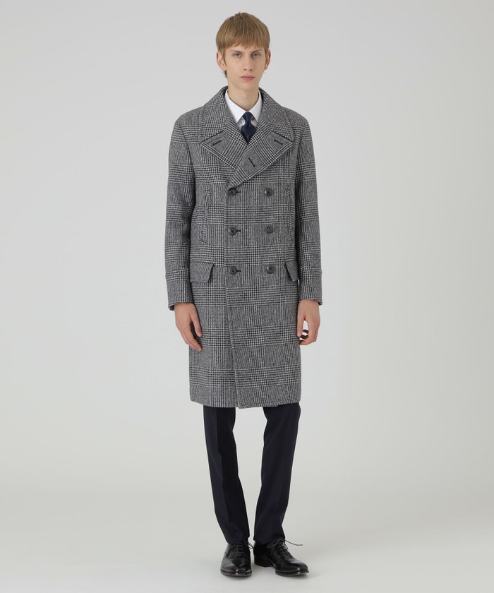 グレンチェックツイードミリタリーコート(508603499)｜HANKYU MEN'S