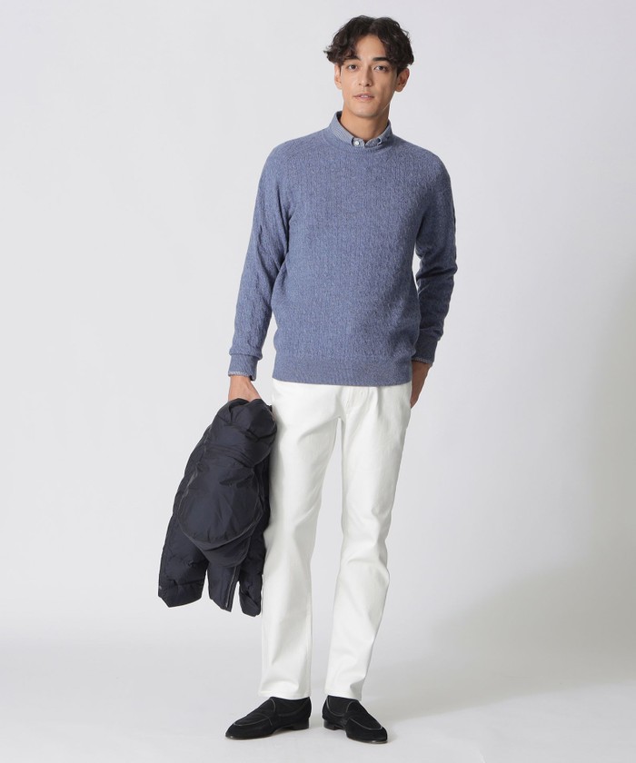 レア　1980s HOMME 麻ニットセーター メランジケーブルクルーネックセーター(508498594)｜HANKYU MEN'S