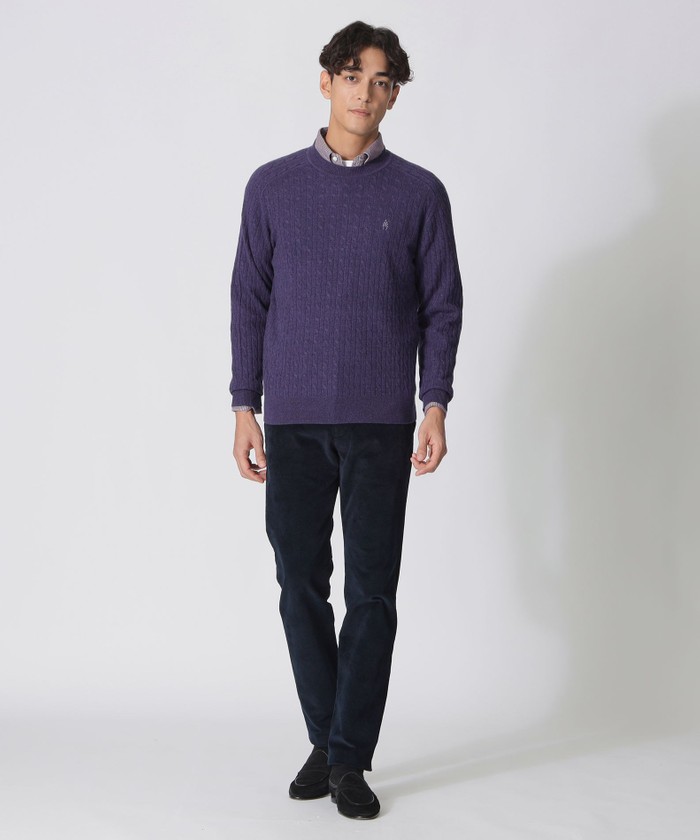 メランジケーブルクルーネックセーター(508498594)｜HANKYU MEN'S