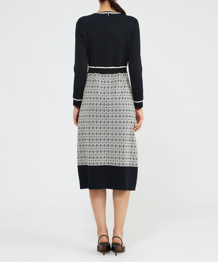 アセテートナイロンジャカード ニットワンピース(508602036)｜阪急