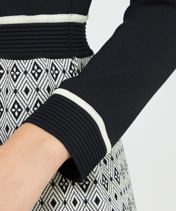 アセテートナイロンジャカード ニットワンピース(508602036)｜阪急