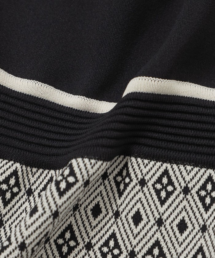 アセテートナイロンジャカード ニットワンピース(508602036)｜阪急