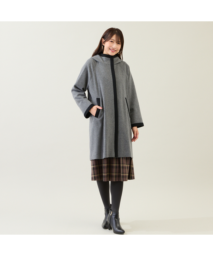 ローズティアラ RoseTiara フード付き配色切替えコート(508622014