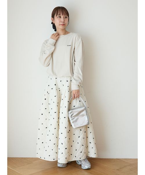 フラワーエンブロイダリーキルティングスカート(508586491)｜阪急