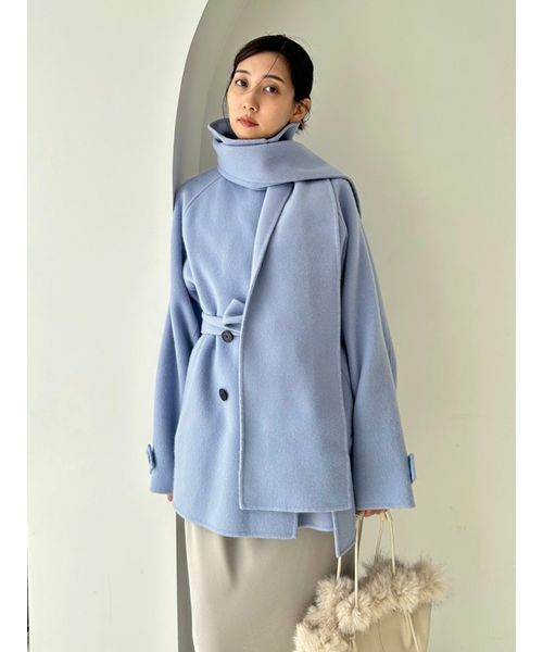 スナイデル【HIGH QUALITY】スカーフ付きウールミドルコート HIGH QUALITY】スカーフ付きウールミドルコート(508623197)｜阪急