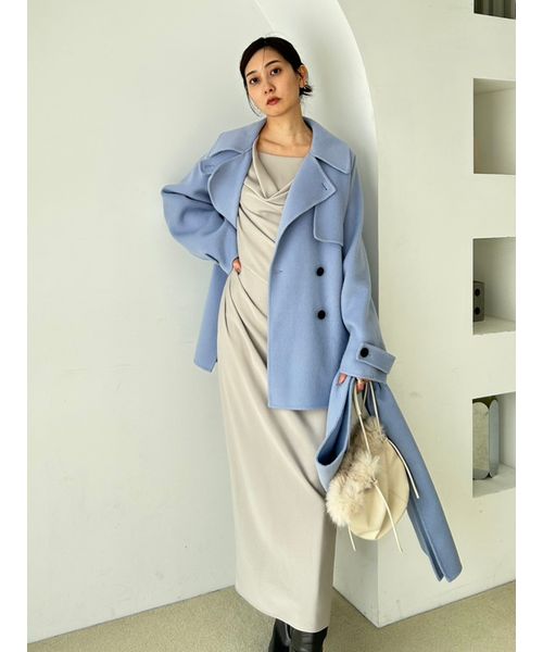 HIGH QUALITY】スカーフ付きウールミドルコート(508623197)｜阪急