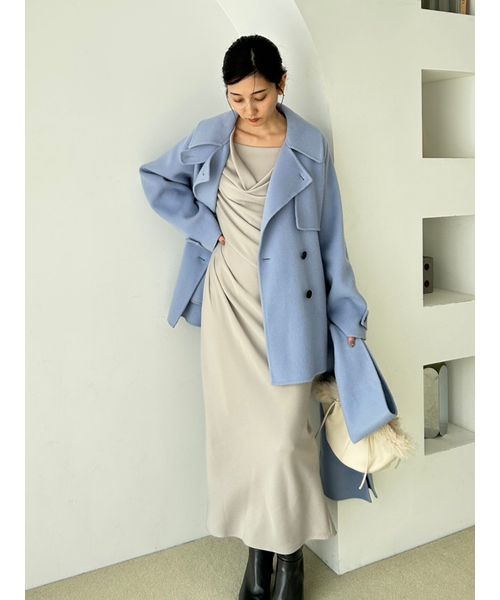 【Theory luxe】定価12.1万　ストール付きミドル丈コート　ミント ファーストール付きリバーミドルコート | コート | NOELA OFFICIAL WEB