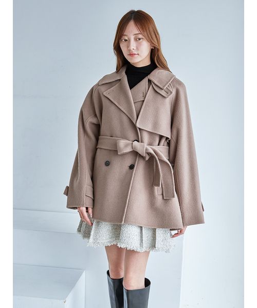 HIGH QUALITY】スカーフ付きウールミドルコート(508623197)｜阪急